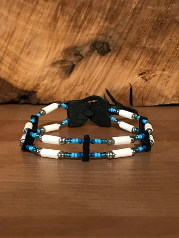 Double strand buffalo bone bracelet