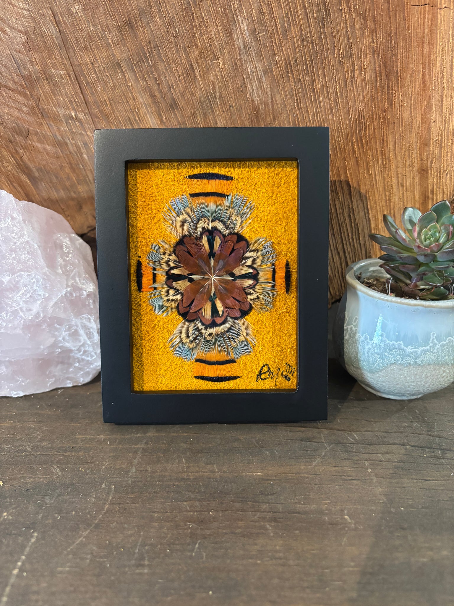 Framed Original Featherwork mini