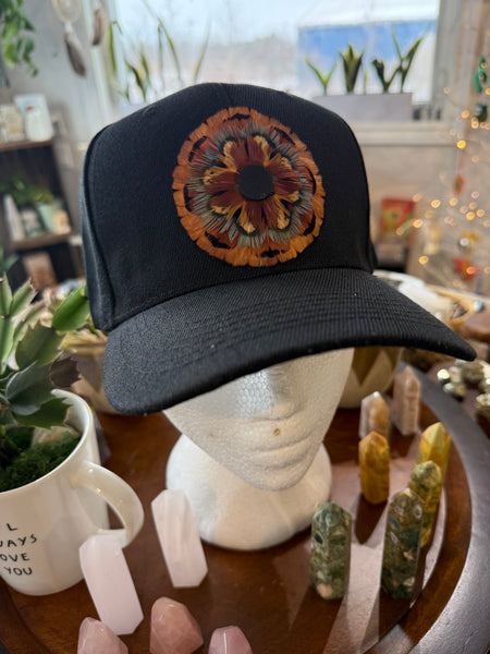 Featherwork ball caps