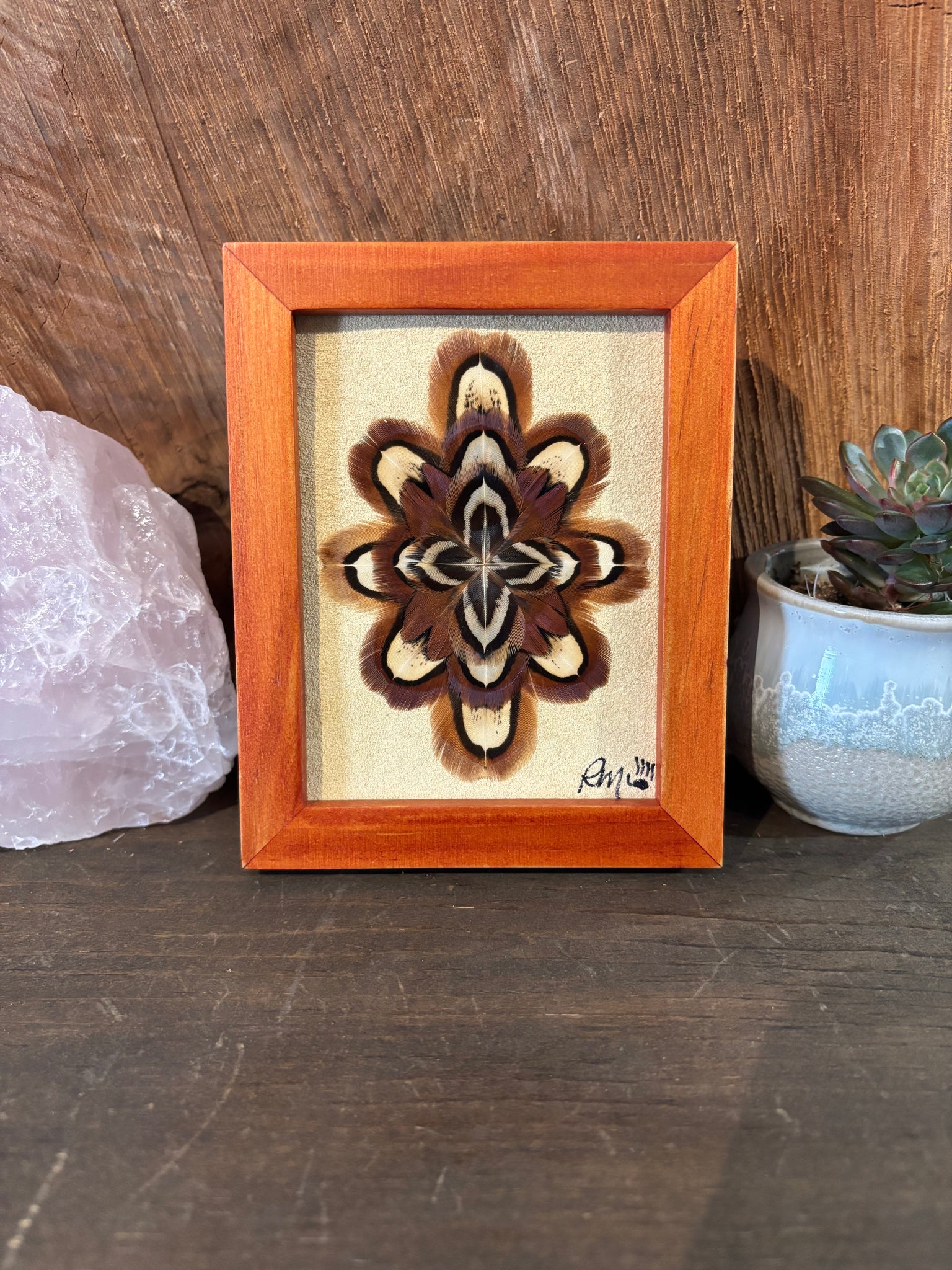 Framed Original Featherwork mini