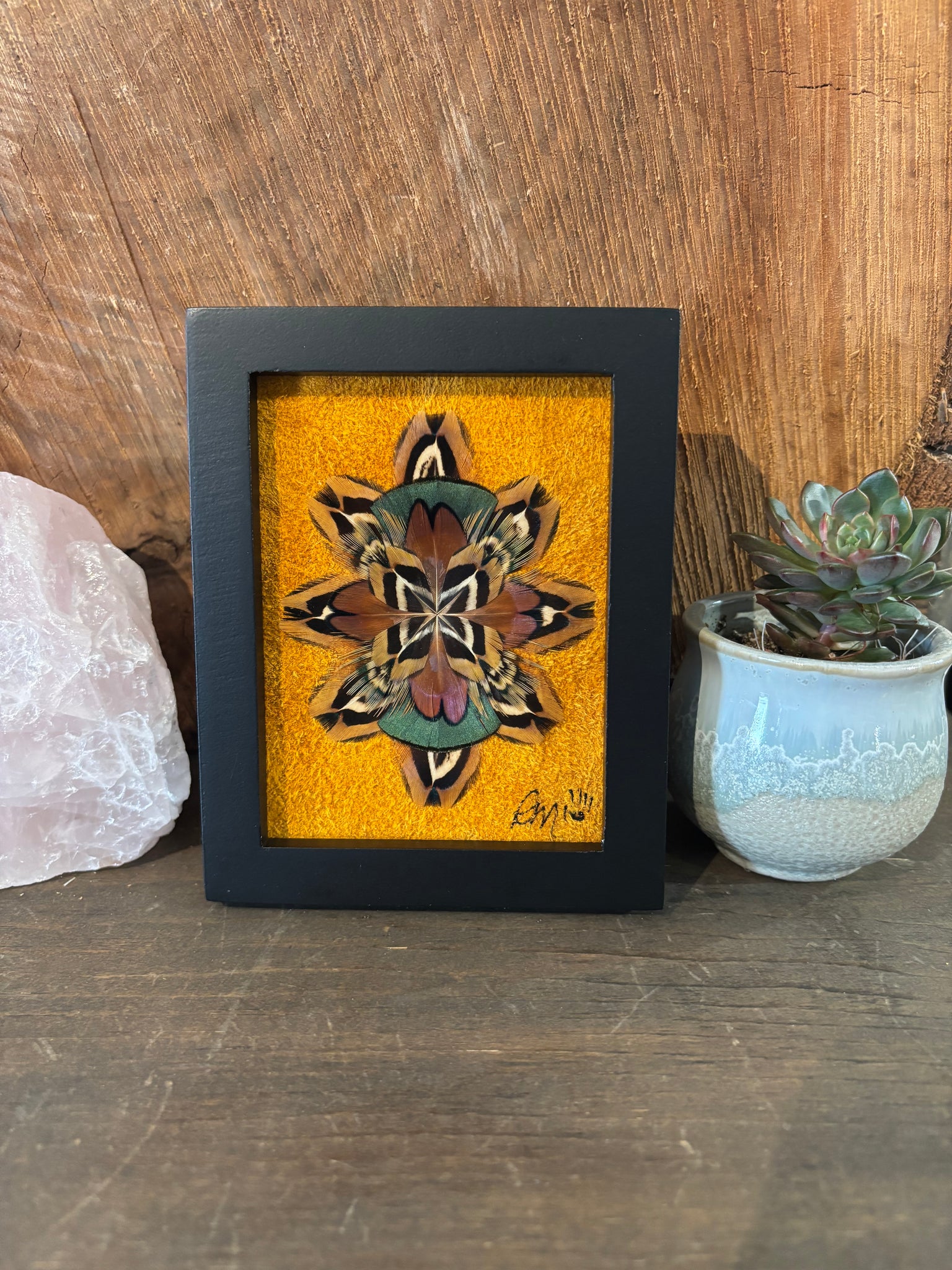 Framed Original Featherwork mini