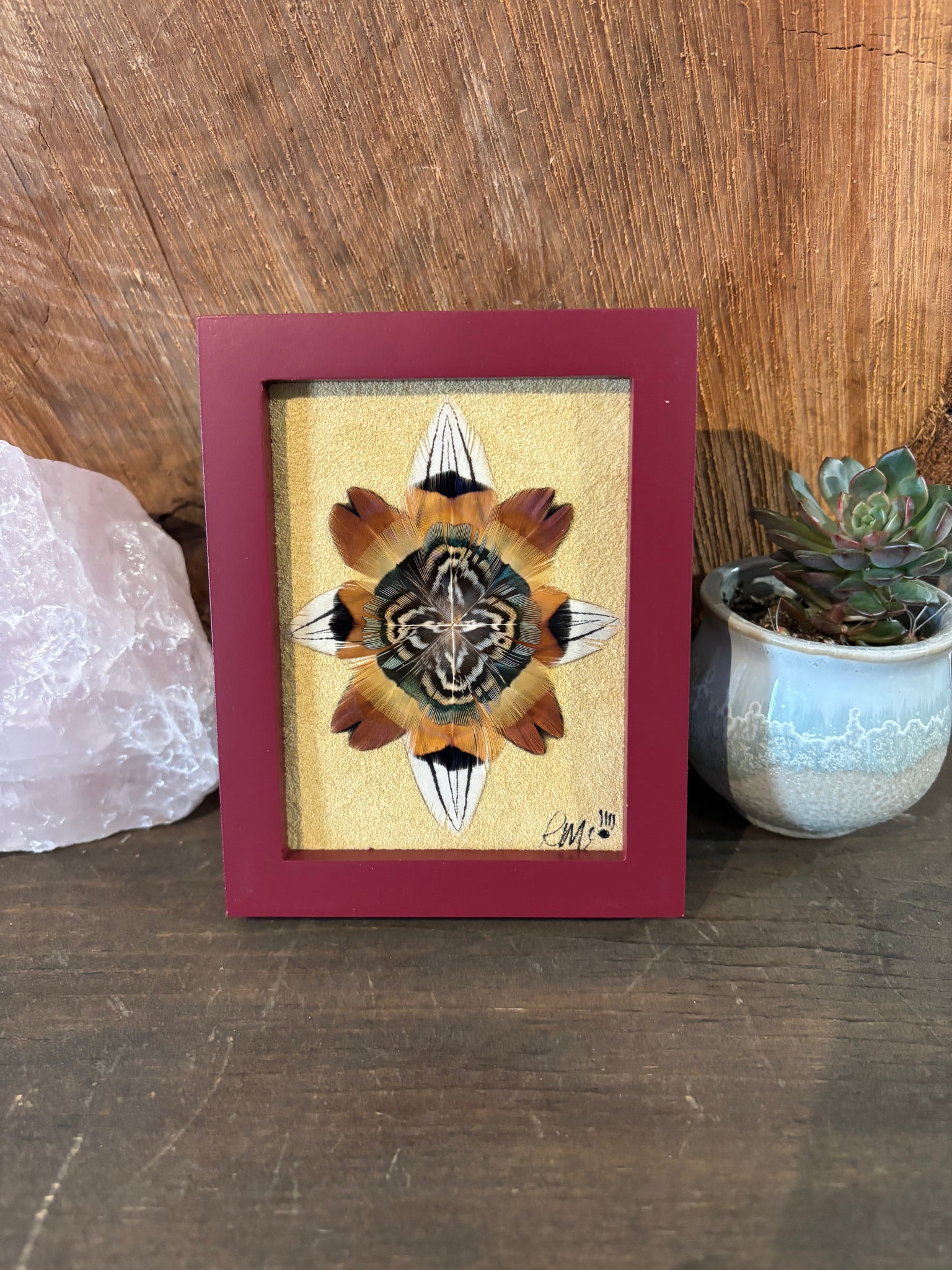 Framed Original Featherwork mini