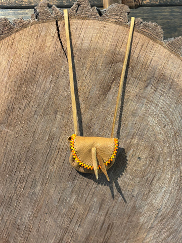 Beaded Medicine Pouch Necklace