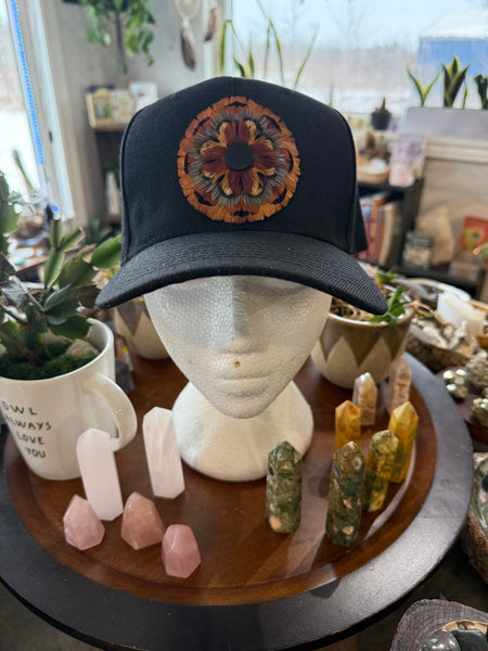 Featherwork ball caps