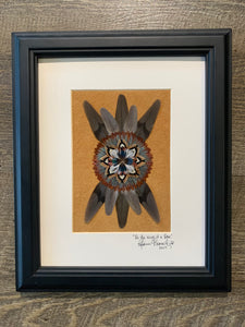 “On the wings of a Dove” Framed Original Featherwork 8x10